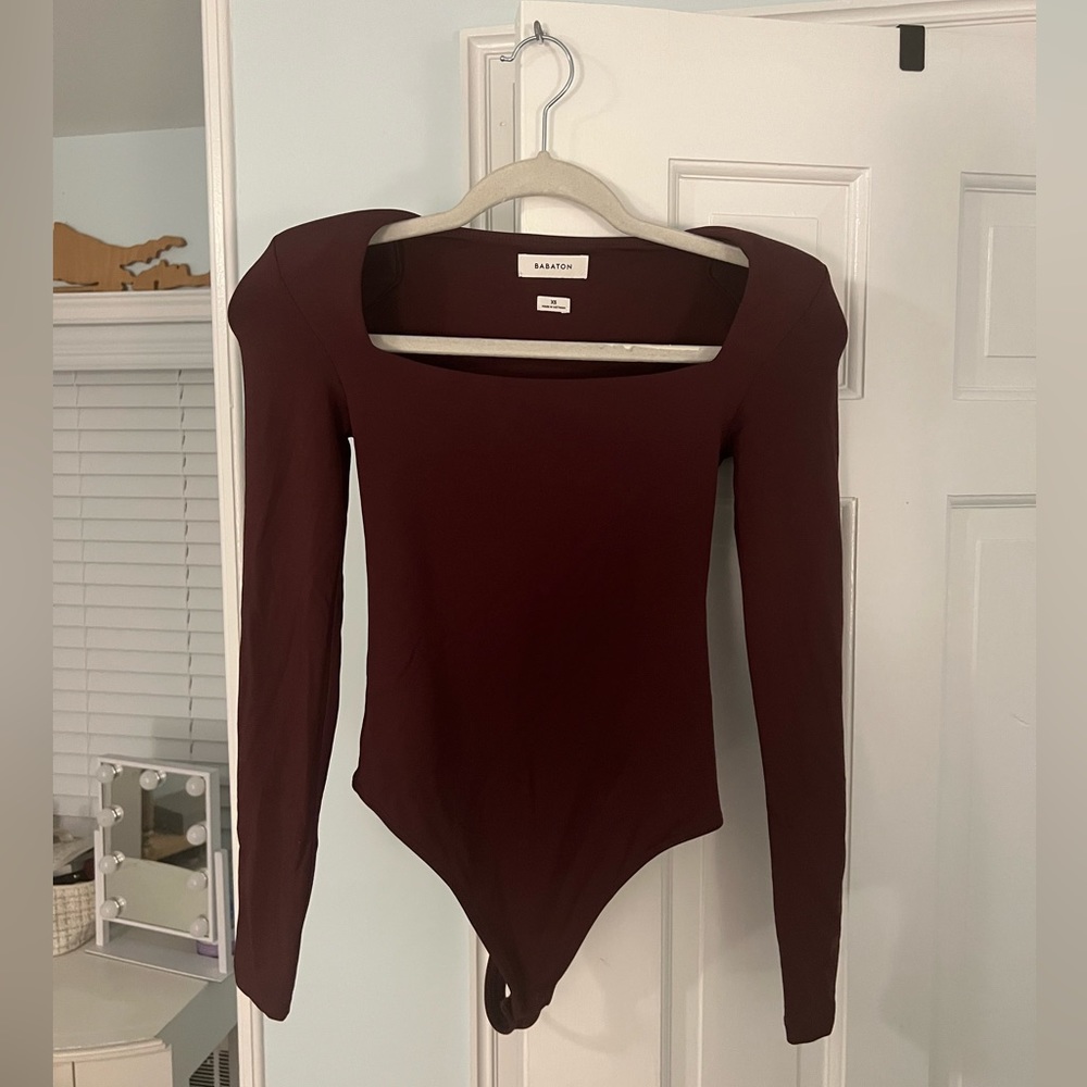 Aritzia maroon babaton bodysuit